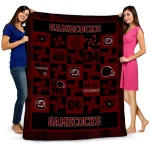 south carolina gamecocks helmet heart garnet quilt blanket best selling