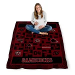 south carolina gamecocks helmet heart garnet quilt blanket best selling