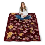 south carolina gamecocks hibiscus foliage garnet quilt blanket best selling