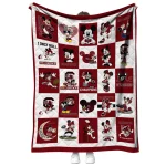 south carolina gamecocks mickey mouse motif garnet white quilt blanket best selling