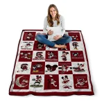 south carolina gamecocks mickey mouse motif garnet white quilt blanket best selling