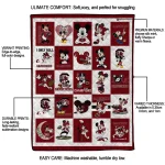 south carolina gamecocks mickey mouse motif garnet white quilt blanket best selling
