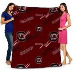 south carolina gamecocks sketch lines garnet quilt blanket best selling