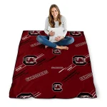 south carolina gamecocks sketch lines garnet quilt blanket best selling