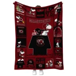 south carolina gamecocks snoopy love garnet quilt blanket best selling