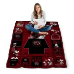 south carolina gamecocks snoopy love garnet quilt blanket best selling