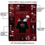 south carolina gamecocks snoopy love garnet quilt blanket best selling