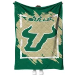 south florida bulls block border green quilt blanket best selling
