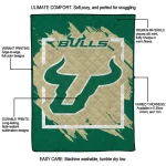 south florida bulls block border green quilt blanket best selling