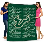 south florida bulls bold red green quilt blanket best selling
