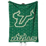 south florida bulls brick grid green quilt blanket best selling