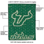 south florida bulls brick grid green quilt blanket best selling