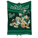 south florida bulls disney football green quilt blanket best selling