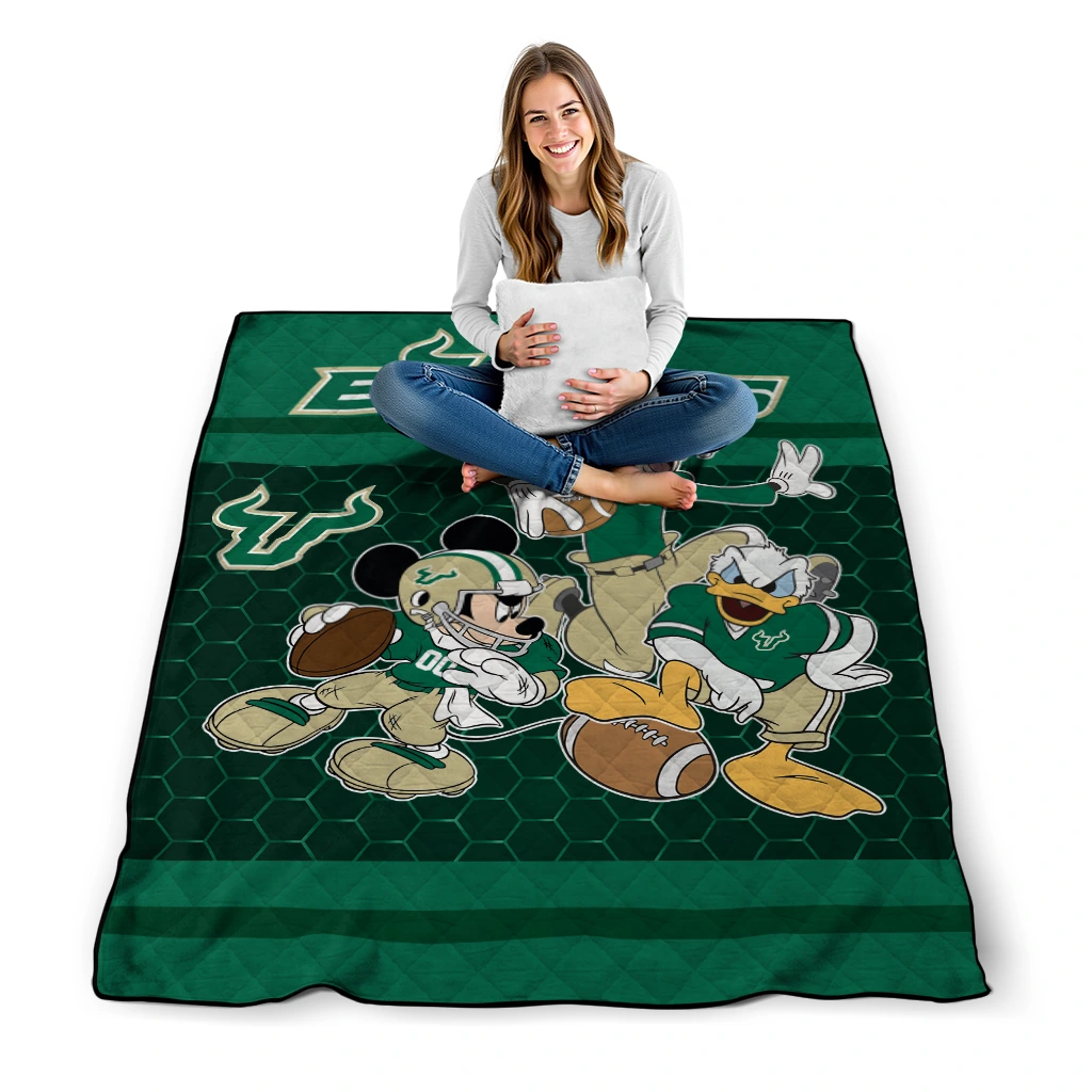 south florida bulls disney football green quilt blanket high quality south florida bulls disney football green quilt blanket high quality