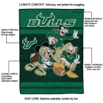 south florida bulls disney football green quilt blanket best selling