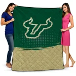 south florida bulls dot illusion green quilt blanket best selling