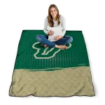 south florida bulls dot illusion green quilt blanket best selling