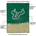 south florida bulls dot illusion green quilt blanket best selling