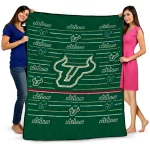 south florida bulls handdrawn stripes green quilt blanket best selling