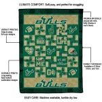 south florida bulls helmet heart green quilt blanket best selling