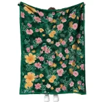 south florida bulls hibiscus foliage green quilt blanket best selling