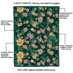 south florida bulls hibiscus foliage green quilt blanket best selling