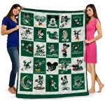 south florida bulls mickey mouse motif green white quilt blanket best selling