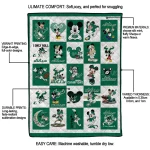 south florida bulls mickey mouse motif green white quilt blanket best selling