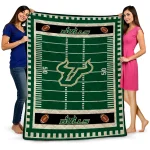 south florida bulls mickey player green quilt blanket best selling