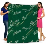 south florida bulls sketch lines green quilt blanket best selling