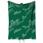 south florida bulls sketch lines green quilt blanket best selling