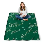 south florida bulls sketch lines green quilt blanket best selling