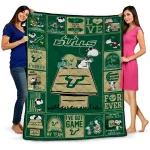 south florida bulls snoopy love green quilt blanket best selling