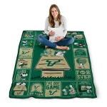 south florida bulls snoopy love green quilt blanket best selling