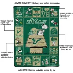 south florida bulls snoopy love green quilt blanket best selling