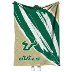 south florida bulls stroke art green white quilt blanket best selling
