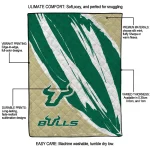 south florida bulls stroke art green white quilt blanket best selling