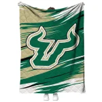 south florida bulls wild lines green white quilt blanket best selling