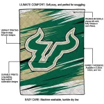 south florida bulls wild lines green white quilt blanket best selling