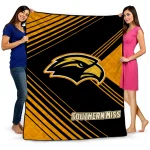 Southern Miss Golden Eagles Arrow Layers Black Quilt Blanket 1 southern miss golden eagles arrow layers black quilt blanket best selling