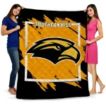 southern miss golden eagles block border black quilt blanket best selling