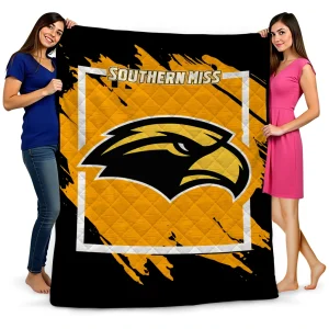 southern miss golden eagles block border black quilt blanket best selling