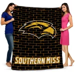 southern miss golden eagles brick grid black quilt blanket best selling