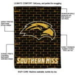 southern miss golden eagles brick grid black quilt blanket best selling