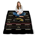 southern miss golden eagles handdrawn stripes black quilt blanket best selling
