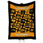 southern miss golden eagles helmet heart black quilt blanket best selling