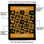 southern miss golden eagles helmet heart black quilt blanket best selling
