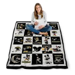 southern miss golden eagles mickey mouse motif black white quilt blanket best selling