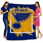st louis blues block border blue quilt blanket best selling
