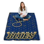 st louis blues brick grid blue quilt blanket best selling